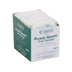 Medline Caring Nonwoven Sterile Drain Sponges, 2" x 2", Case Of 1,400