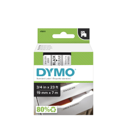 DYMO D1 Thermal Transfer Label Cartridge, 45800, 3/4" x 23' , Black Print/Clear Tape