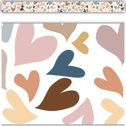 Teacher Created Resources Straight Border Trim, 3" x 35", Everyone is Welcome Hearts, Pack Of 12