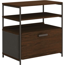 Sauder® Radial 30"W Lateral 1-Drawer File Cabinet, Umber Wood