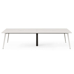 Branch Furniture Rectangle Conference Table, 30"H x 142"W x 48"D, White Top/White Base