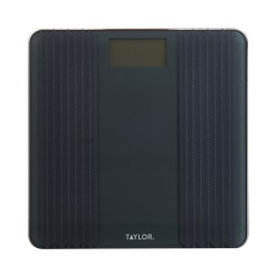 Taylor Precision Products Digital Glass Scale, 500 Lb Capacity, Black