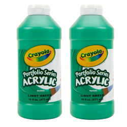 Crayola Portfolio Series Acrylic Paint, 16 oz., Light Green, Pack Of 2