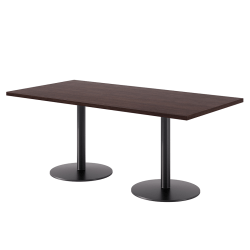 KFI Studios Proof Bistro Rectangle Pedestal Table, 29"H x 72"W x 36"D, Cafelle/Black