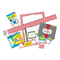 Barker Creek Chevron Designer Classroom Bulletin Board Set, Nautical