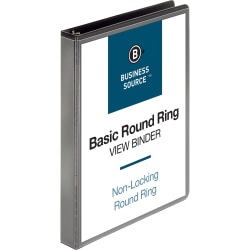 Business Source Round-ring View Binder - 1" Binder Capacity - Letter - 8 1/2"x11" Sheet Size - 225 Sheet Capacity - 09952
