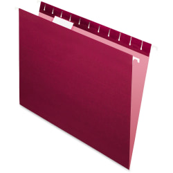 Pendaflex Oxford Color 1/5 Cut Hanging Folders, Letter Size, Burgundy, Box Of 25