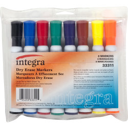 Integra Chisel Point Dry-erase Markers - Chisel Marker Point Style - Assorted - 8 / Set