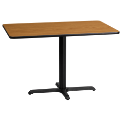 Flash Furniture Laminate Rectangular Table Top With Table-Height Base, 31-1/8"H x 24"W x 42"D, Natural/Black
