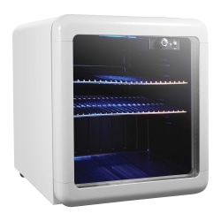 Magic Chef 1.7 Cu. Ft. Retro Beverage Cooler, 19-5/16"H x 17-1/2"W x 19"D, White