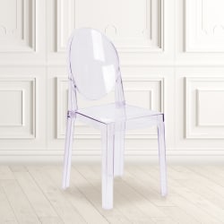 Flash Furniture Ghost Chairs With Oval Backs, Transparent Crystal, Pack Of 4 Chairs