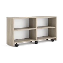 HON Storyline 30"H 2-Shelf Single-Sided Linear Bookcase, Kingswood Walnut/Designer White