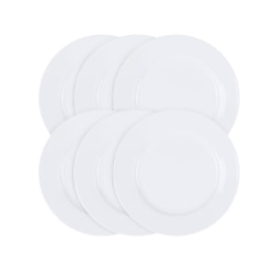 Our Table Porcelain Caterer Salad Plates, 8", White, Set Of 6 Plates