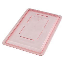 Cambro Camwear Food Box Flat Covers, 12" x 18", Safety Red, Set Of 6 Covers