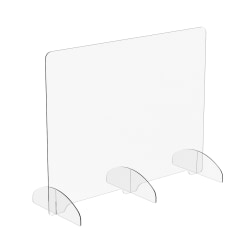 Marco Group Portable Sneeze Guard, 1" Pass Through, 24" x 30", Clear