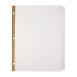 Office Depot® Brand Plain Dividers With Tabs And Labels, White, 5-Tab, Pack Of 25 Sets