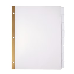 Office Depot® Brand Plain Dividers With Tabs And Labels, White, 8-Tab, Pack Of 25 Sets
