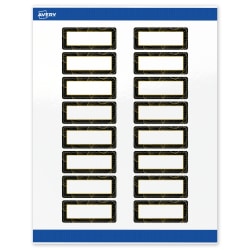 Avery® Printable Labels With Sure Feed® Technology, S00-ETF, Rectangle, 1" x 2-5/8", Glossy White With Preprinted Black/Gold Vein Border, Pack Of 160