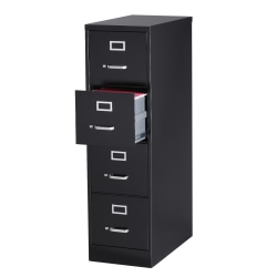 WorkPro® 25"D Vertical 4-Drawer File Cabinet, Metal, Black