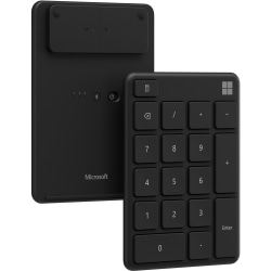 Microsoft Keypad - Wireless Connectivity - Bluetooth - 32.81 ft - 2.40 GHz Calculator Hot Key(s) - PC - CR2032 Battery Size Supported - Matte Black