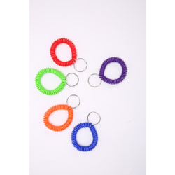 Sparco Split Ring Wrist Coil Key Holders - 2.1" x 2.1" x 2.4" - 10 / Pack - Assorted