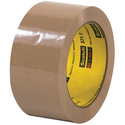 3M™ 371 Carton Sealing Tape, 3" Core, 2" x 55 Yd., Tan, Case Of 6