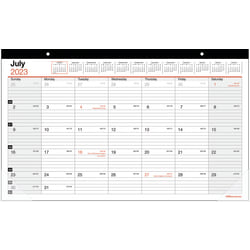 2023-2024 Office Depot® Brand Monthly Academic Desk Calendar, 17-3/4" x 10-7/8", 30% Recycled, July 2023 to June 2024
