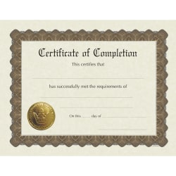 Great Papers! Participation Stock Certificates, 8-1/2" x 11", Completion, Pack Of 6 Certificates