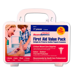 Ready America® 77-Piece First Aid Kits, White, Case of 6 Kits