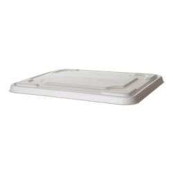 Eco-Products Vanguard Regalia Sugarcane Half Pan Flat Lids, For 3"H x 13"W x 10"D Half Pans, White, Pack Of 200 Lids