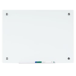 Bi-silque Dry-Erase Glass Board - 36" (3 ft) Width x 48" (4 ft) Height - White Glass Surface - Rectangle - Horizontal/Vertical - 1 Each