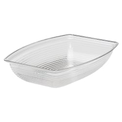 Cambro Camwear Rectangular Ribbed Bowls, 12 Qt, Clear, Pack Of 4 Bowls