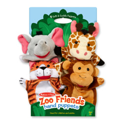 Melissa & Doug Zoo Friends Hand Puppets, Set Of 4