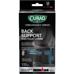CURAD® Ironman Back Support Dual-Pulley Systems, Black, Set Of 4 Systems