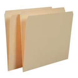SKILCRAFT® File Folders, Straight Cut, Letter Size, 30% Recycled, Manila, Pack of 100