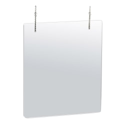 Azar Displays Hanging Adjustable Cashier Shields/Sneeze Guards, 30" x 40", Clear, Pack Of 2 Shields