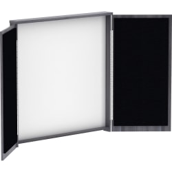 Lorell® Dry-Erase Whiteboard Presentation Cabinet, 47-5/16"H x 47-5/16"W x 4-13/16"D, Gray