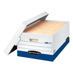 Bankers Box® Presto™ Heavy-Duty Storage Boxes With Lift-Off Lids, Letter/Legal Size, 24" x 15" x 10", 60% Recycled, Case Of 12