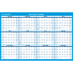 2024 AT-A-GLANCE® Erasable/Reversible Horizontal Wall Calendar, 36" x 24", January to December 2024, PM200S28