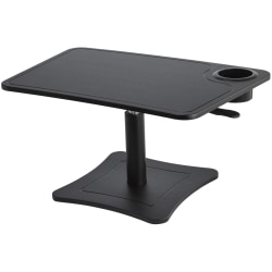 Victor High Rise Collection Height-Adjustable Wood Laptop Stand With Storage Cup, 15-1/2"H x 23-3/4 "W, Black