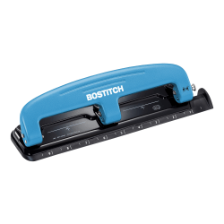 Bostitch® EZ Squeeze™ Three-Hole Punch, 12 Sheet Capacity, Blue