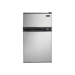 Danby Designer Dual Door Compact Fridge with Freezer - 3.10 ft³ - Reversible - 2.23 ft³ Net Refrigerator Capacity - 0.87 ft³ Net Freezer Capacity - 319 kWh per Year - Stainless - Smooth