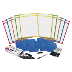 CLI Dry-Erase Pocket Class Pack, White, Pack Of 12