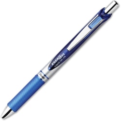 Pentel® EnerGel® RTX Liquid Gel Pen, Medium Point, 0.7 mm, Silver Barrel, Blue Ink