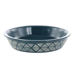 Laurie Gates Wax Relief Stoneware Tierra Pie Dish, 10", Blue