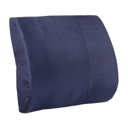 DMI Memory Foam Lumbar Pillow Back Support Cushion, 3"H x 14"W x 13"D, Navy Blue