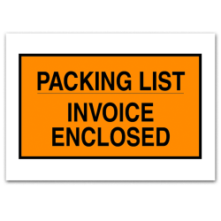 Tape Logic® "Packing List/Invoice Enclosed" Envelopes, Full Face, 7" x 10", Orange, Pack Of 1,000