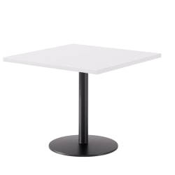 KFI Studios Proof Café Square Pedestal Table, 29"H x 36"W x 36"D, Designer White/Black