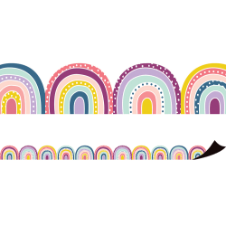 Teacher Created Resources Magnetic Border, 1-1/2" x 24", Oh Happy Day Rainbows, Pack Of 12 Pieces