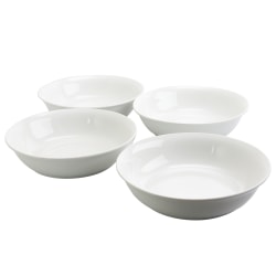 Gibson Home 4-Piece Dinner And Serving Bowls Set, 8-3/4", White